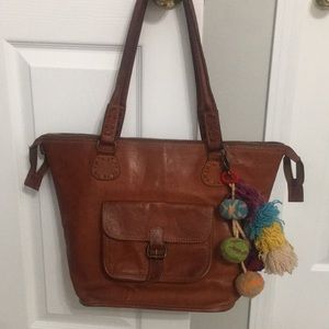 Noonday Collection Rustic Leather Tote Bag Purse